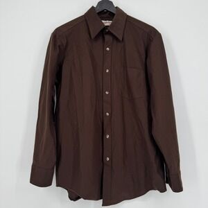 Vintage McGregor Sportswear Mens Medium Brown Long Sleeve Button Up Shirt